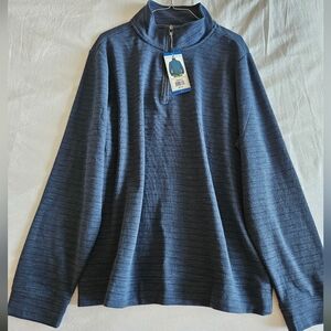Dockers Men's 1/4 Zip Shirt Large  Pullover Navy Blue New